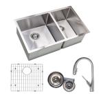 32 Inch Stainless Steel Double Bowl Kitchen Sink 32"x19"x10" Easy To Clean