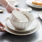 Custom Porcelain Ceramic Plate Set For Restaurant Coffee Shops OEM ODM