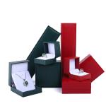 Customized Size Paper Velvet Hanhong Color Jewelry Box for Necklace Bracelet