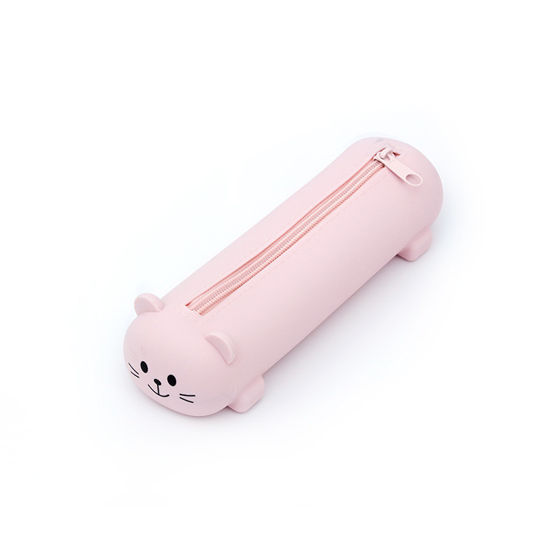 Cute Animal Silicone Pencil Case Organizer Storage Bag Waterproof Cosmetic Zipper Pouch