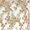 Buy cheap 3D Beaded Sequined Embroidery Lace Fabric Gold Thread Sewing Pattern from wholesalers