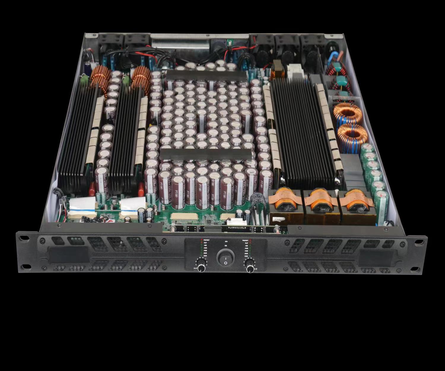 1U Two Channels Digital Power Amplifiers 3000w PFC Features Audio Stage Music