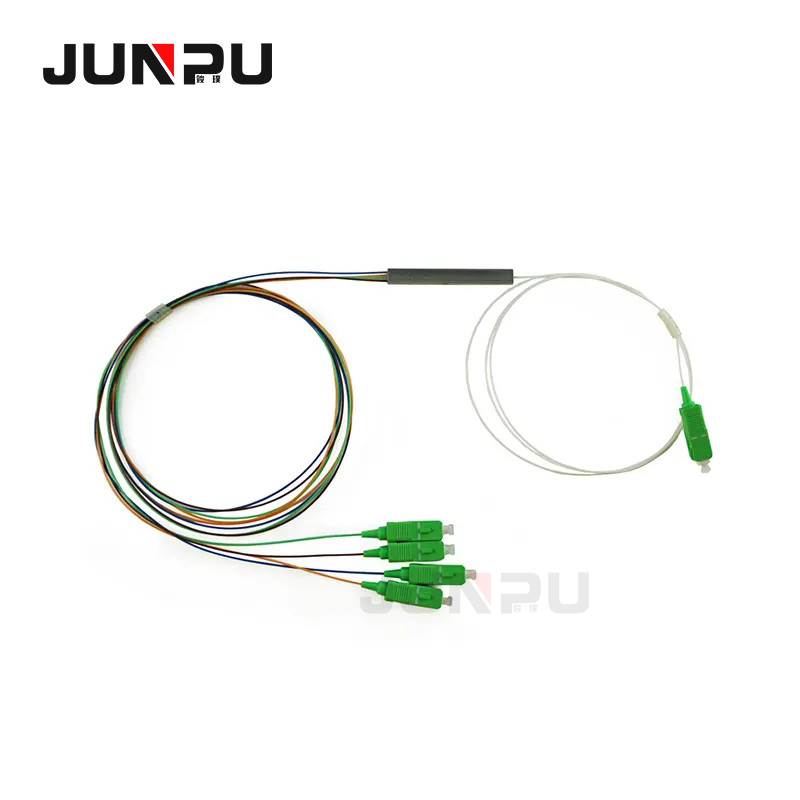 FTTH 1x2 1x4 1x8 1x16 PLC Fiber Optic Splitter With Mini Steel Tube 1M 3M 5M