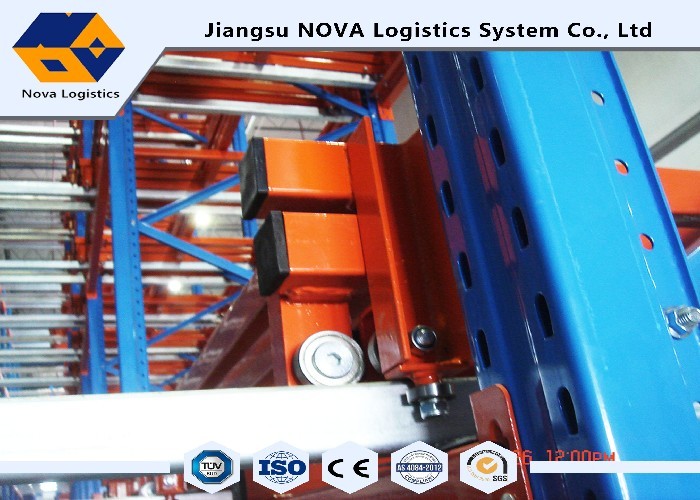 Portable Push Back Pallet Racking Q235 Steel For Space Utilization Removable