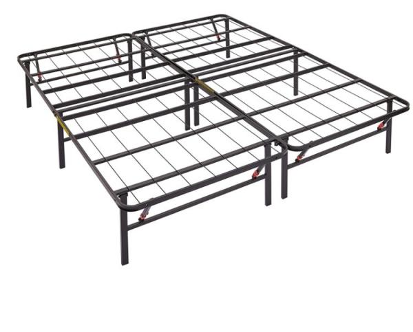 Buy cheap Single Folding Queen Frame for Bedroom Furniture Black Metal Design in Modern Style from wholesalers