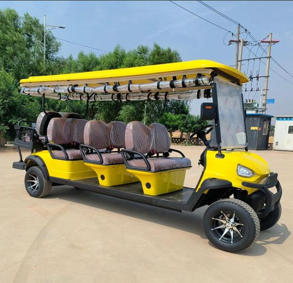 Buy cheap Yellow 8-Seater Electric Golf Cart With Customizable Color And LOGO Perfect For Luggage Delivery At Weddings Or Airports from wholesalers