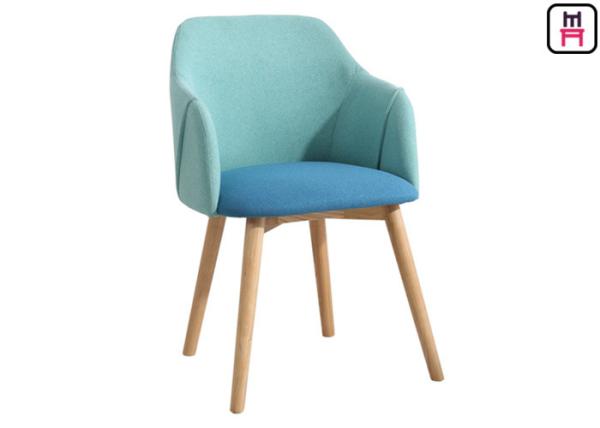 Buy cheap Contrast Color Fabric Seater Wood Restaurant Chairs Velvet Aden Arm Ash Wood Chair from wholesalers