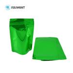 Green Glossy Aluminum Foil Stand Up Pouch Food Packaging Zipper Bags