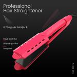 Pink 1.5 Inch 2 In 1 Titanium Plate Hair Straightener For All Hair