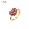 Buy cheap 24k Gold Plated Diamond Jewelry Heart Love Rings Zircon Adjustable For Women from wholesalers