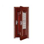 Security Steel Entry Doors , Exterior Entrance Door With Aluminium Strip