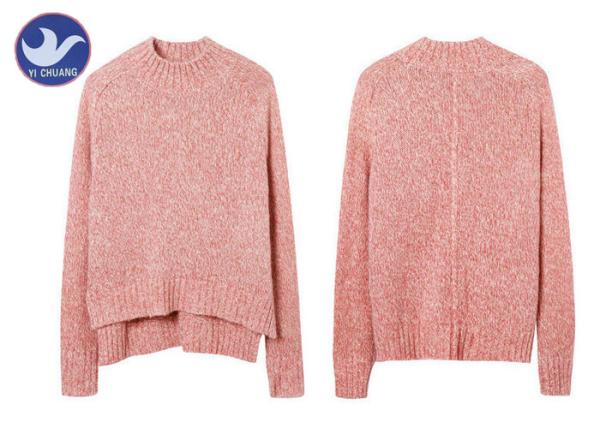 Buy cheap Wool Mohair Melange Womens Knit Pullover Sweater High-Low Side Slit Winter Jumper from wholesalers