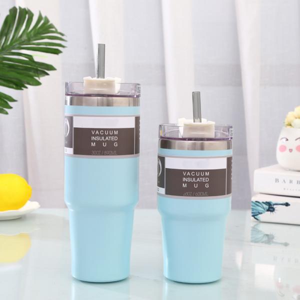 Buy cheap 20OZ Stainless Steel Tumbler Bottle With Lid And Straw , Insulated Coffee Mugs from wholesalers