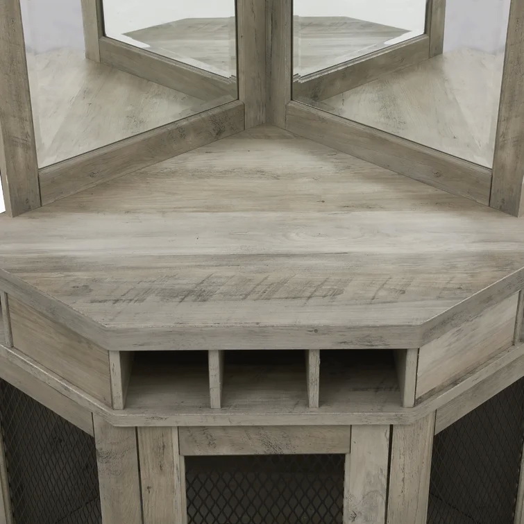 Wooden Crate Corner Wine Bar Cabinet rack Home Furniture