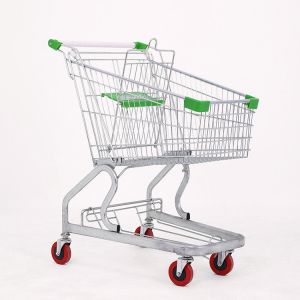 Buy cheap Supermarket Grocery Store Metal Shopping Trolley Cart With Customized Colors And Rubber Wheels from wholesalers