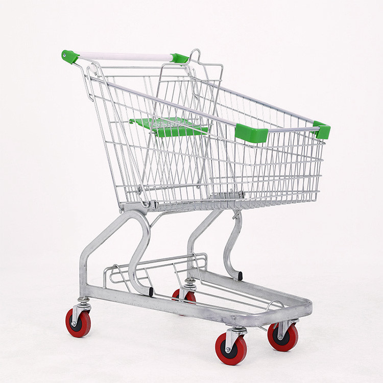 Convenient Customized Logos Metal Shopping Carts Trolley For Supermarket 60L-240L