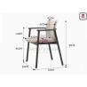 Buy cheap Brown Leather Upholstered Wood Restaurant Chair With Armrests from wholesalers