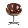 Buy cheap Brown,Black Vintage Retro Swan Retro Leather Swivel Chair With Aluminum Back Covered from wholesalers