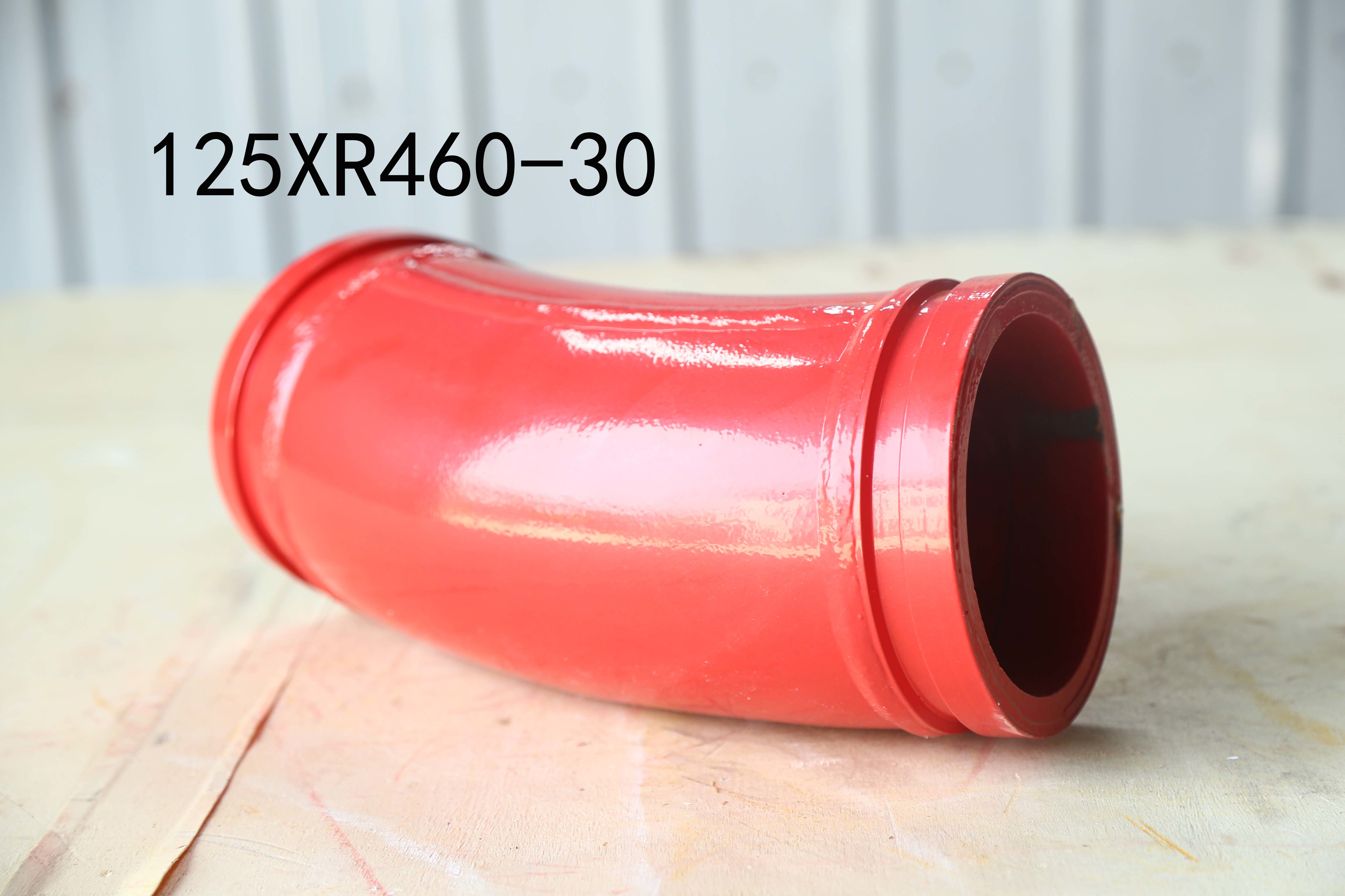 125*R460-30 Red White Orange Color Double Wear-resistant Material End elbow for Pump Trucks