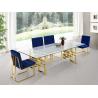 Buy cheap Luxury Home White Upholstered Dining Chairs With Gold Legs from wholesalers