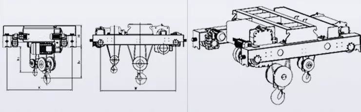 Wire Rope Electric Crane Hoist European Style IP54 Grade