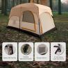 Buy cheap 4-Person 3.3*2.1*1.85M Outdoor All Weather Khaki Waterproof Coated Polyester 2-House Design Camping Tent from wholesalers