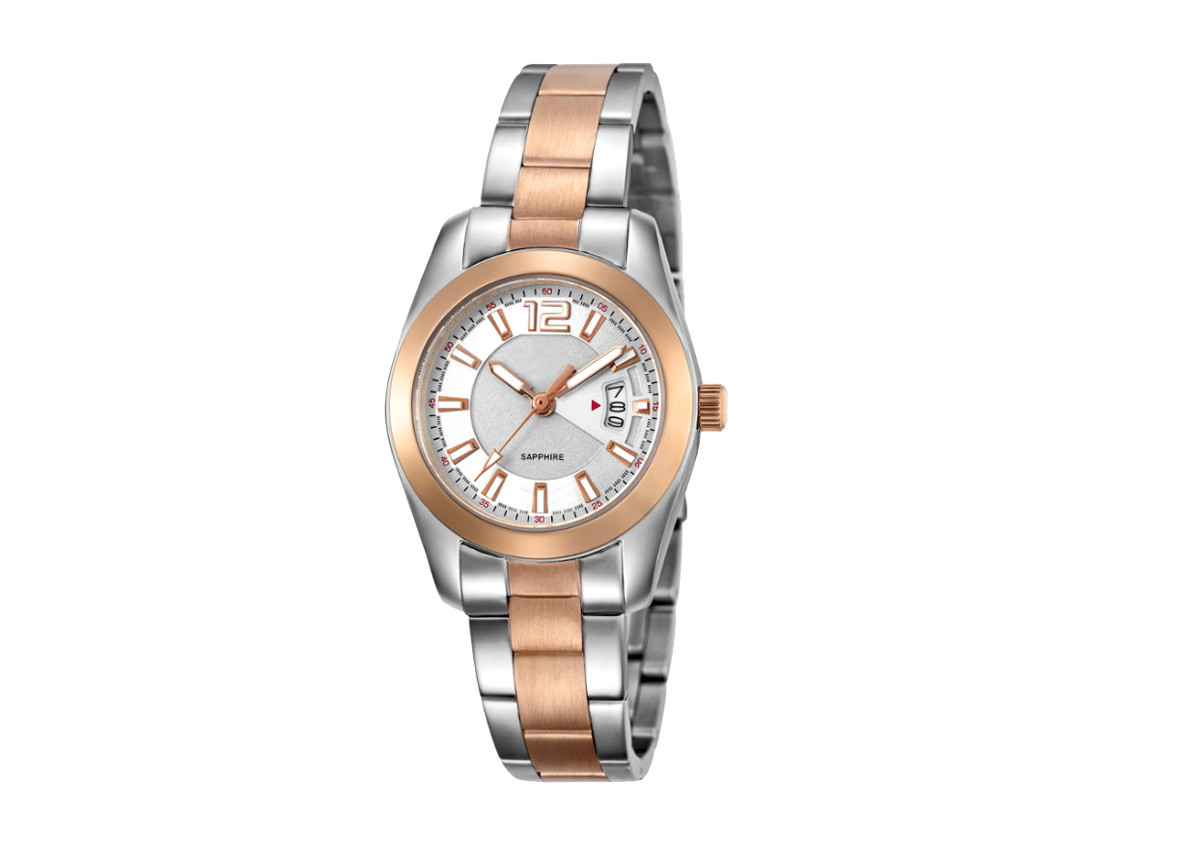 Sapphire Crystal Ladies Quartz Wristwatches Stainless Steel Solid Bracelet Waterproof