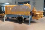 Brown / Yellow Boom Cement Concrete Pump , Fuel Saving Concrete Mixer And Pump