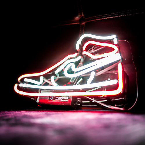 14" x 8.5" Neon Jordan Sneaker Signage Shoe Glass Acrlic Neon Sign