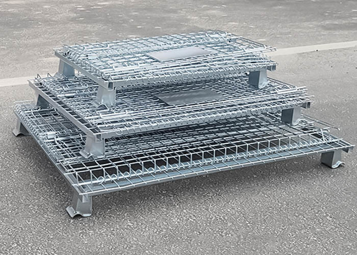 Folding Anti Curve Wire Mesh Pallet Cage Euro 800x600 500Kg