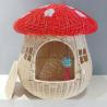 Buy cheap Dual Purpose Home Swinging Dog Bed Rattan Woven Nest Cute Cat Dog Nest Rattan Proof Mushroom House from wholesalers