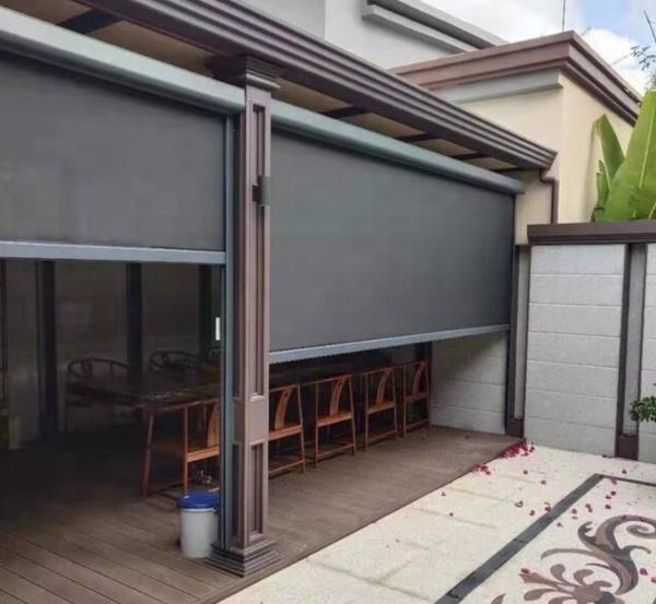 Buy cheap 500cm Electric Blackout Shades Light Filtering 110V Outdoor Roller Blinds For Pergola from wholesalers