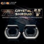 CYMAUTO 7D Crystal LED Shroud Guide Integrated Cover Monochrome 2.5 Inch