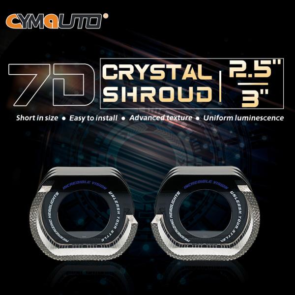 Buy cheap CYMAUTO 7D Crystal LED Shroud Guide Integrated Cover Monochrome 2.5 Inch Modified Angel Eye from wholesalers