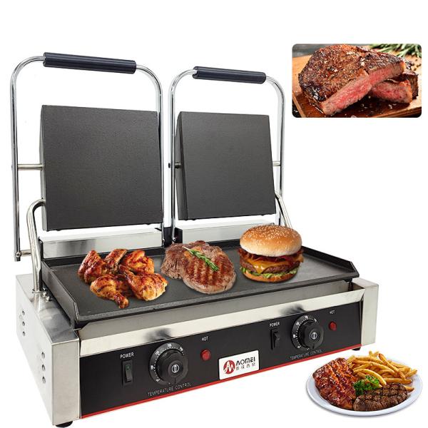 Buy cheap Commercial Kitchen Non-stick Electric Cast Iron Panini Contact Grill with 3600W Power from wholesalers
