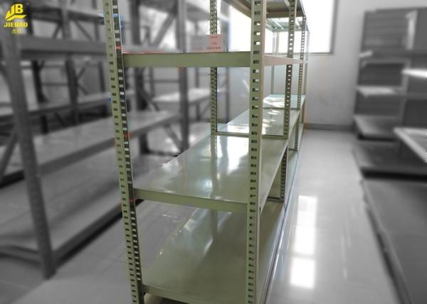 Buy cheap Iron Light Duty Metal Shelving With Boltless Assembly 4 Levels Steel Layer Gray White from wholesalers