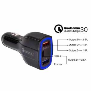 Wholesale 7A 3 USB CAR CHARGER  QC3.0 TYPE-C+ USB Universal Compatible USB CAR CHARGER for all electronics cheap price from china suppliers