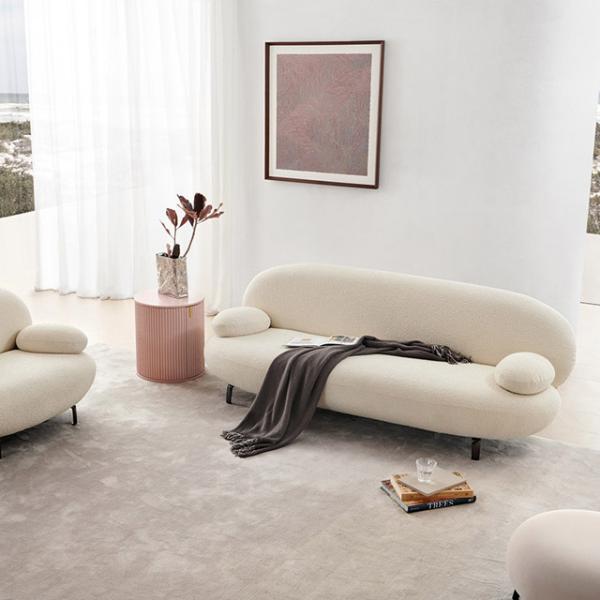 Buy cheap Italian Minimalist Modern Fabric Sofa Set Curved Armrests Leisure Single Sofa Set from wholesalers