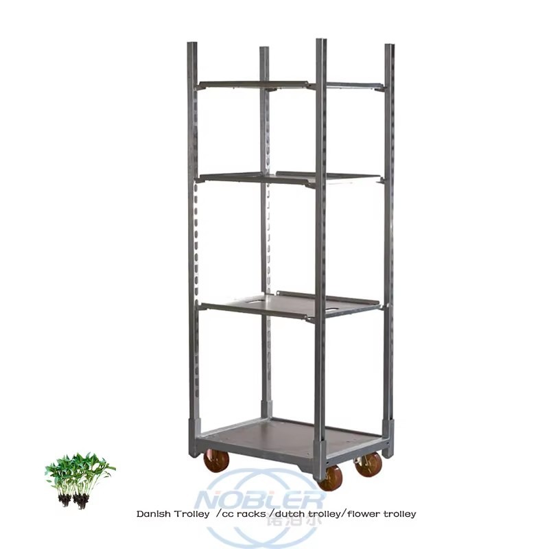 Nylon Wheel Plywood Dutch Flower Trolley Easy To Install