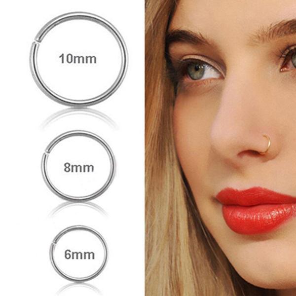 Buy cheap New Arrival Surgical Steel 0.8mm Cartilage Piercing Stud Thin Small Nose Ring Hoop Fashion Jewelry from wholesalers