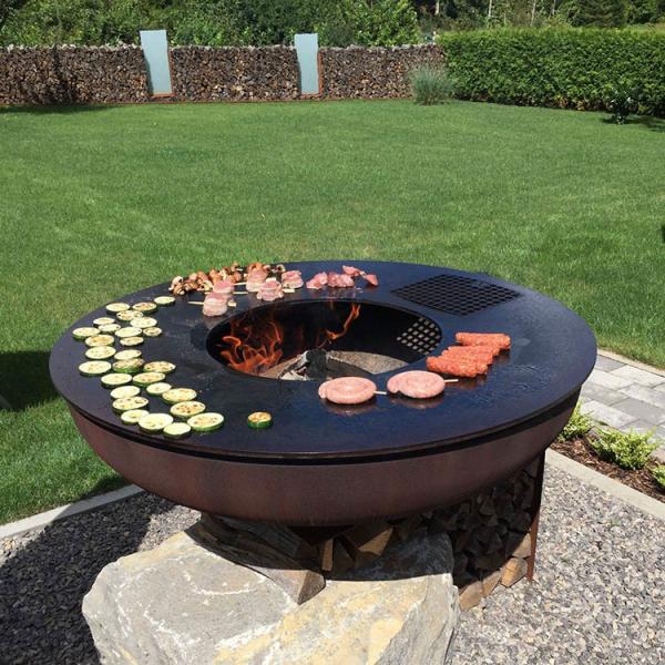 Buy cheap Corten Steel KD Outdoor BBQ Fire Pit Round Pre Rusted from wholesalers
