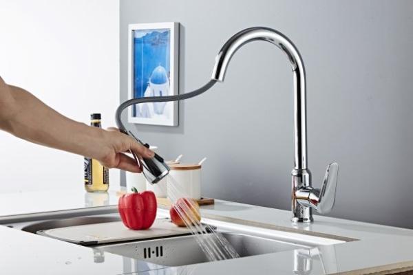 Buy cheap Silver Pull Out Full Copper Kitchen Sink Faucets from wholesalers
