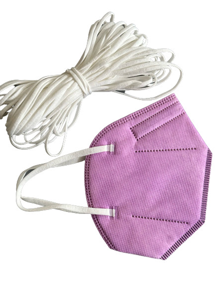 5.0mm Earloop Elastic Cord Material White Flat Soft Ear Tie Rope