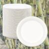 Buy cheap Disposable Surgacane Bagasse Pulp Round Food Plate 8.75 Inch In White And Nature Color from wholesalers