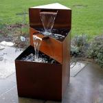 Decorative Garden 3 Level Corten Steel Water Fountain Small Waterfall