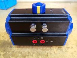 Buy cheap Double action DA83 black body with dark blue caps pneumatic actuator from wholesalers