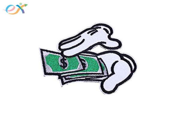 Buy cheap Twill Polyester Clothes Logo Embroidered Iron On Patches Dollar Paper Money Emoji from wholesalers