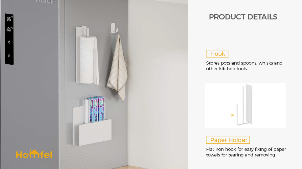 Household Magnetic Attraction Kitchen Organizer for Storage Holders Racks 80*102*290mm