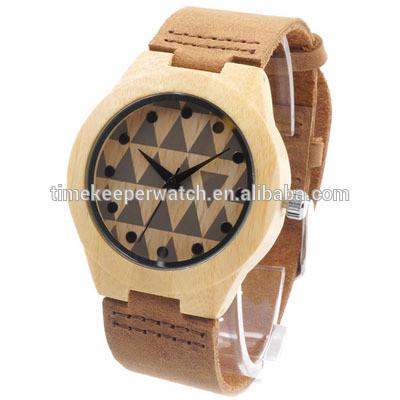 Buy cheap High Quality Women's Design Brand Luxury Wooden Wood Bamboo Watches With Real Leather Quartz Watch Wristwatch from wholesalers