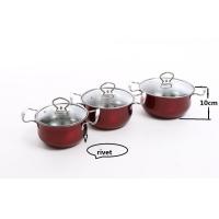 Buy cheap Colorful Kitchen Cookware Sets With Glass Lid Food Grade 201# Stainless Steel product